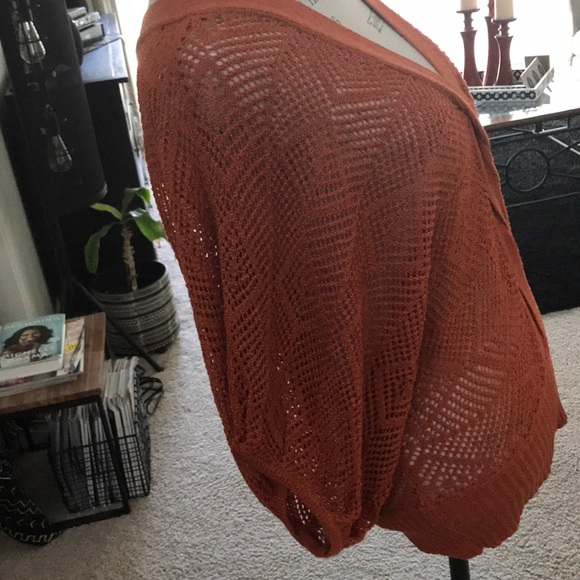 Rust Pointelle Knit Top - Picture 3 of 6